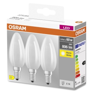 Lampa LED Osram Star E14, 806 Lumen, 2700K, 3 bucati