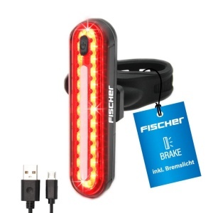 Lampa LED pentru bicicleta FISCHER cu 50 LED-uri, reincarcabila, IPX4, neagra