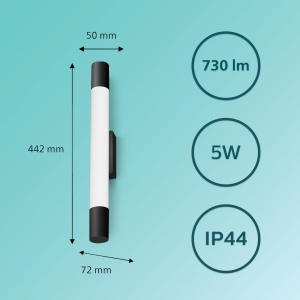 Lampa LED Philips Rover 5W 750lm lumina calda IP44 negru - Img 3