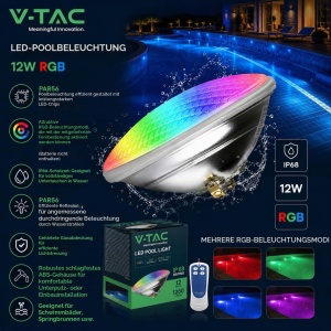 Lampa LED subacvatica V-TAC PAR56 RGB 12W, 1260 Lumen, IP68 - Img 3