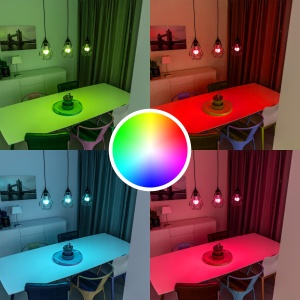 Lampa LED WiFi Trust Smart Home, B22, alba si colorata - Img 5