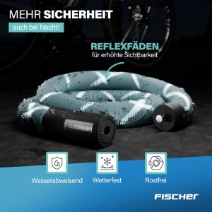 Lant antifurt Fischer PROTEC SK100, 100 cm, 2 chei, verde - Img 7