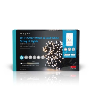 Lanterne LED Inteligente Nedis SmartLife, 10 m, Alb Cald si Alb Rece