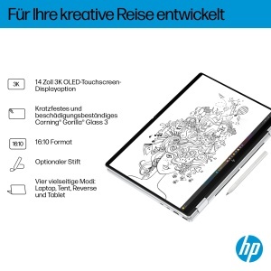 Laptop 2in1 HP OmniBook X Flip NG AI 14-fm0275ng, 16GB RAM, 512GB SSD, Argintiu - Img 6