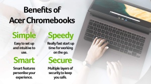Laptop Acer Chromebook 14 CB514-1H, Intel Celeron N3350, 4GB RAM, 32GB eMMC, Argintiu - Img 3