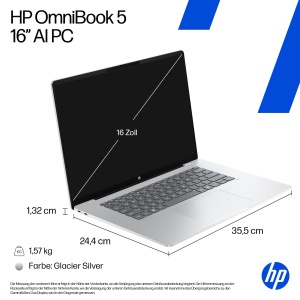 Laptop HP OmniBook 5, 16 2K OLED, Snapdragon X, 16GB RAM, 512GB SSD - Img 3