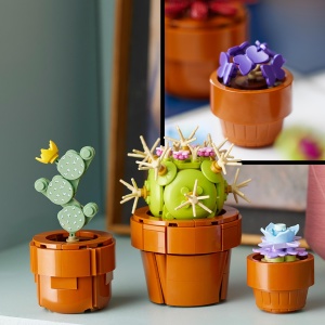 LEGO 10329 Icoane Mini plante, 9 flori artificiale de construit, colectie botanica Set de colectie pentru adulti cu ghiveci de teracota construibil, decoratiuni interioare, cadou pentru femei si barbati - Img 5