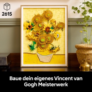 LEGO Art Vincent Van Gogh - Floarea-soarelui - Pictura 3D cu flori in miscare - Decoratiuni pentru sufragerie sau birou - Kit pentru adulti - Idee de  - Img 2