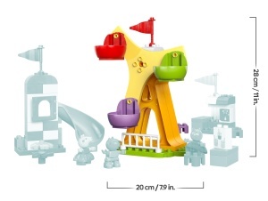 LEGO DUPLO Peppa Wutz Jahrmarkt 10453 Jucarie Montessori pentru Copii 2 ani cu Roti Gigante si Rampa - Img 8
