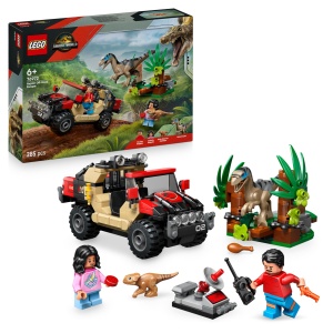 LEGO Jurassic World 76972 Raptor Verfolgungsjagd Set cu Dinozauri si Masina Off-Road