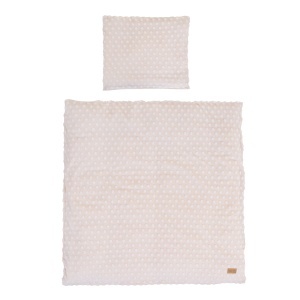 Lenjerie pentru patut copii Roba Frosty Almond 80x80 cm 2 piese bumbac organic certificare GOTS crem