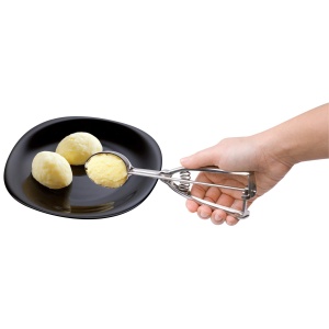 Lingura de inghetata Silit din otel inoxidabil 22,5 cm, lingura de inghetata cu ejector, lingura pentru linguri ovale de inghetata, orez, chiftelute de pepene galben, aluat de prajituri - Img 6