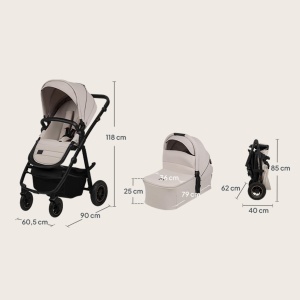 Lionelo Amber Plus 3 in 1 Carucior Multifunctional pentru Copii cu Roti 360deg si Protectie UPF50 - Img 9