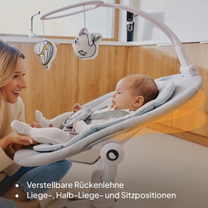 Lionelo Bella Set 2-in-1 Leagan Electric si Landou pentru Bebelusi 360deg 5 Viteze de Leganare - Img 7