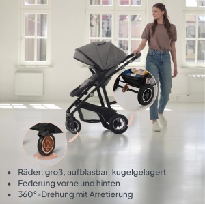 Lionelo Bianka Kinderwagen 3 in 1 Sistem de calatorie pliabil cu amortizoare si accesorii - Img 4