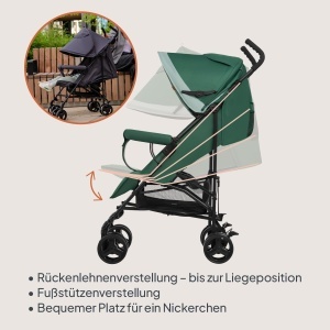LIONELO Elia Buggy carucior pliabil mic de pana la 15 kg reglare spate si suport pentru picioare plasa de tantari cos de cumparaturi - Img 7
