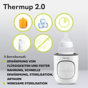 LIONELO Thermup 20 Incalzitor de biberoane 5 in 1 Reincalzirea lichidelor si a alimentelor pentru bebelusi sterilizare dezghetare Incalzitor de bibero - Img 3