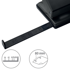 Locher VON Leitz 2-faceri pentru 20 de foi, compact, negru - Img 3