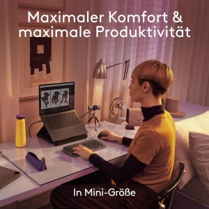 Logitech MX Keys Mini pentru Mac - Tastatura Wireless Minimalista pentru MacBook Pro, MacBook Air, iMac, iPad, Bluetooth, Taste Iluminate, USB-C, Tastare Lina, RO QWERTZ - Gri - Img 3
