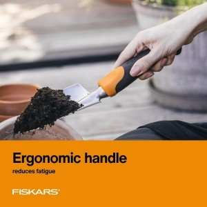 Lopata de gradina Fiskars Ergo cu maner ergonomic, cap din aluminiu, cu gaura de prindere - Img 5