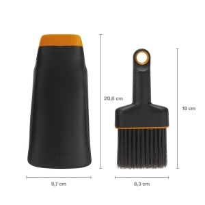 Lopata de plante Fiskars cu perie, 20.6 cm, negruorange, model 1071302 - Img 3