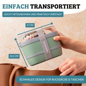 Lunchbox Maxi Westmark Cutie pentru pranz cu 3 compartimente, 760 ml, mint-verde - Img 8