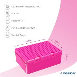 Lunchbox Wessper TIL TIL, capacitate 1.27L, BPA liber, roz - Img 3