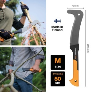 Macheta Fiskars XA3, 50.5 cm, Lama din otel intarit, Maner ergonomic, NegruPortocaliu - Img 2