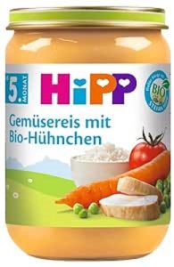 Mancare pentru bebelusi HiPP cu pui bio, 6x190g, fara sare
