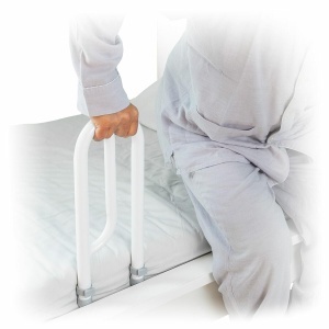 Maner ergonomic pentru pat InnovaGoods inaltime reglabila 45-55 cm curele ajustabile portabil alb