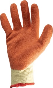 Manusi de lucru Goodyear din bumbac si latex, marimea 10, albaportocalie - Img 2