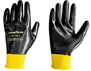 Manusi de lucru Goodyear Nitril, marimea 10, negre cu banda galbena