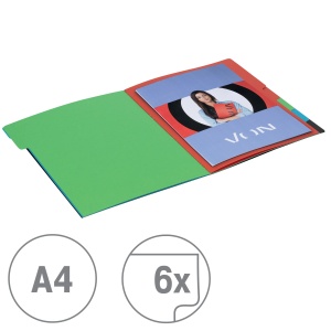 Mapa de organizare VON Leitz 5 buc A4 cu 6 compartimente, neagra, cu elastic - Img 2