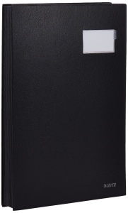 Mapa de semnaturi Leitz A4, 20 compartimente, neagra