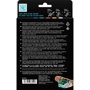 Marker acrilic Faber-Castell Shake Paint Black Edition, 6 culori, rezistent la apa - Img 2