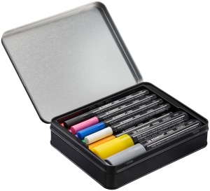 Marker acrilic STABILO FREE, set de 11 culori, 3 grosimi, pigmentat - Img 3