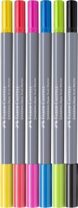 Marker dual Faber-Castell Goldfaber Aqua, 6 culori, rezistent la apa - Img 2