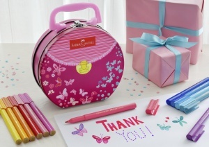 Marker Faber-Castell 155537 cu 33 Stifte, Metalletui Handtasche, Tinta pe baza de apa - Img 2