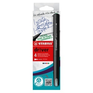 Marker STABILO drver, 0.8 mm, set 4 culori, design elegant negru