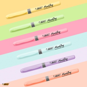 Marker Text Highlighter BIC Grip, 24 culori, inclusiv pastel, cu varf flexibil - Img 5