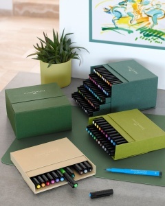 Markere artistice Faber-Castell Pitt Artist Pen Brush, 60 culori, set atelier - Img 4