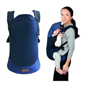 Marsupiu ergonomic MoMi COLLET 3-48 luni 2 pozitii de purtare suport pentru cap - Img 7