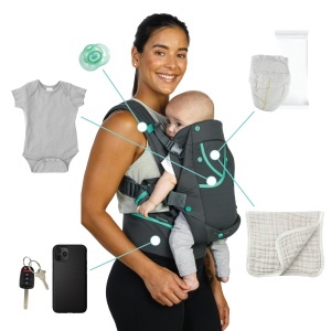 Marsupiu Infantino Carry On Active Gri Ergonomic Cu Buzunare Multiple - Img 10