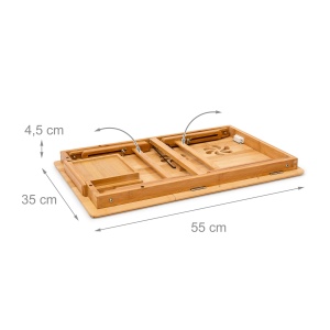 Masa pentru laptop Relaxdays din bambus, ajustabila pe inaltime, 30,5 x 72,5 x 35 cm - Img 6