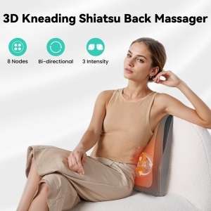 Masaj Shiatsu Snailax cu Calorifer si Vibratii, Knet, Bej - Img 3