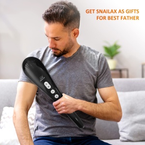 Masajier cu percutie Snailax, kabellos, cu functie de incalzire, 4 capete - Img 2