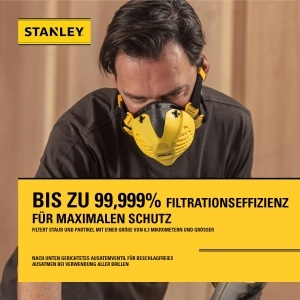 Masca de protectie Stanley P3, reutilizabila, cu filtru 99,99, ML - Img 4