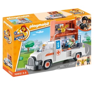Masina de Ambulanta PLAYMOBIL 70913 cu Sunet si Lumina, Jucarie pentru Copii de la 3 Ani