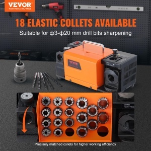 Masina de ascutit burghie VEVOR MR-20G 3-20 mm unghi reglabil 95deg-135deg motor puternic 120W - Img 2