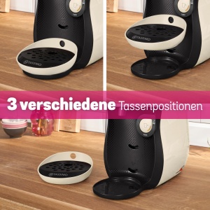 Masina de capsule Bosch Tassimo happy friendly TAS107E, peste 70 de bauturi, potrivita pentru toate canile, oprire automata, durabila, perfect dozata, economie de spatiu, 1400 W, crem/negru - Img 8